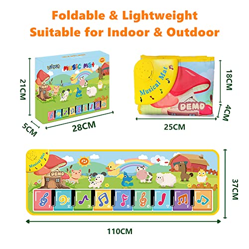 Lobyoh Musikmatte mit 8 Tieren, Baby Geschenk Kinderspielzeug, Klaviermatte Tanzmatte Keyboardmatte, Mitgebsel… – Bild 7