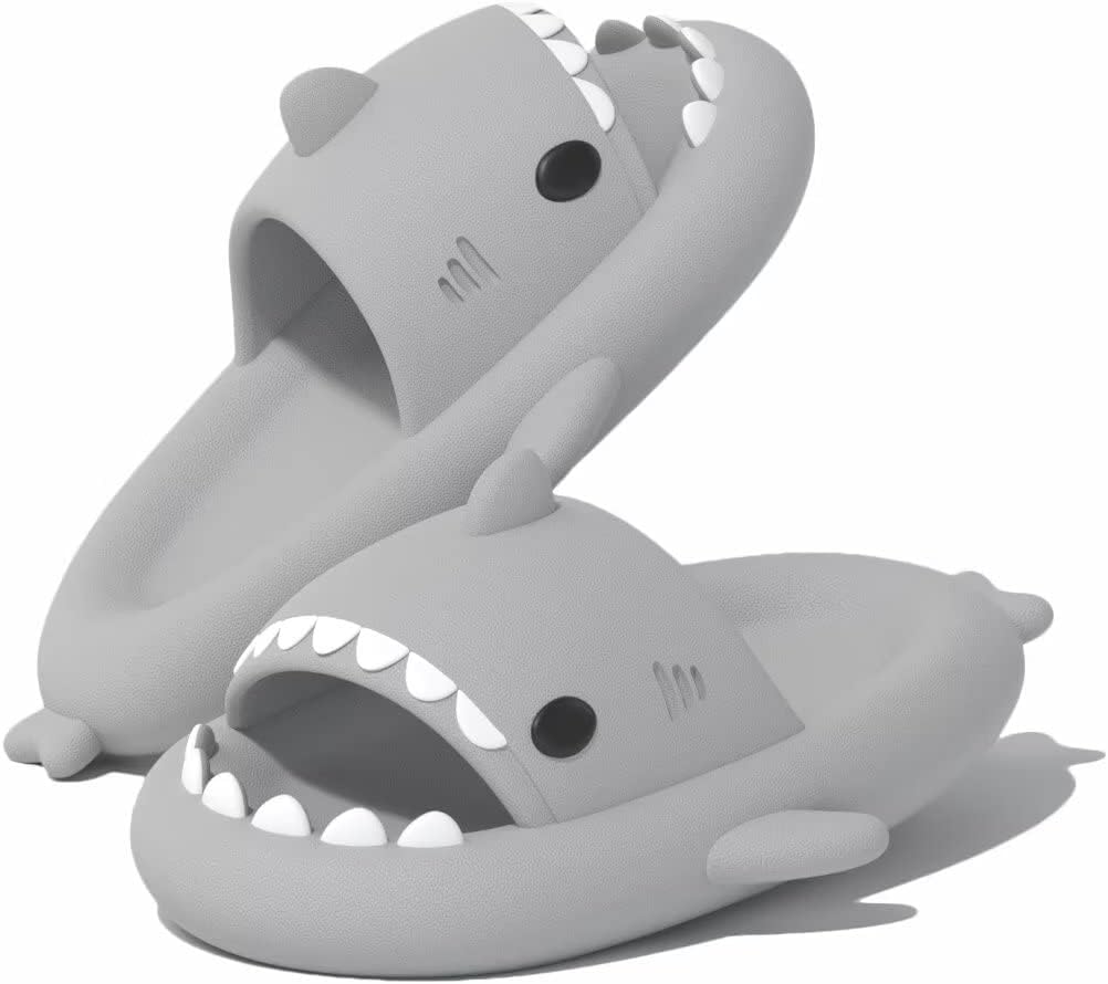 Merking Ciabatte Squalo Estive Mare Open Toe Donna Uomo Ultra Morbide Antiscivolo Sandali da Spiaggia e Piscina a Punta Aperta Shark Slides Slippers