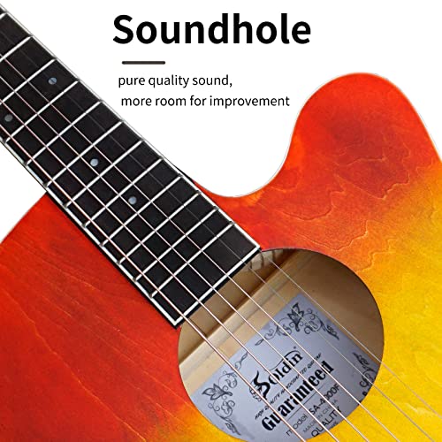 Soldin Kit de guitare acoustique pour débutant de 101,6 cm avec sac de transport, support de guitare, accordeur, sangle… - Les Beatles, Paul McCartney, John Lennon, RIngo Starr, George Harrison Soldin Kit de guitare acoustique pour débutant de 101,6 cm avec sac de transport, support de guitare, accordeur, sangle… – Image 7