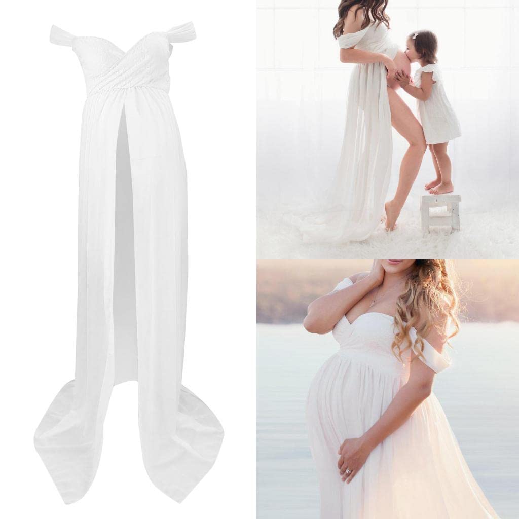LOVIVER Abito per Donne Incinte, Elegante Fotògrafo Gravidanza Servizio Fotografico Lungo Matrimonio - S/M/L/XL