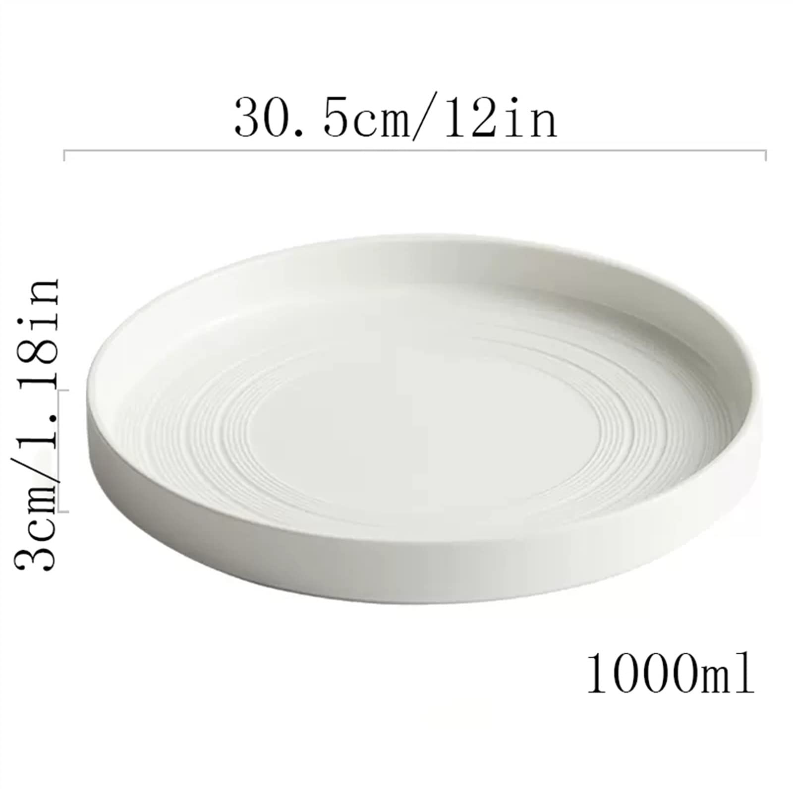 LUCBEI Talerze obiadowe Ceramiczny Talerz Obiadowy Domowe Kuchnia Naczynia Do Jadalni Biały Talerz Obiadowy Okrągły Prosty Zwykły Biały Talerz Deserowy Płaski Talerz Głębokie Talerze Sałaterkowe