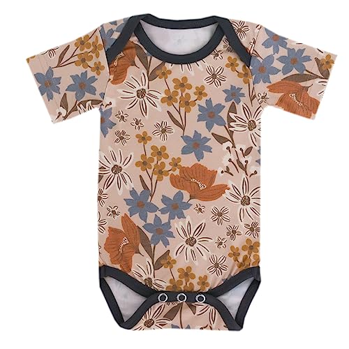 Copper Pearl Short Sleeve Bodysuit Baby: Ultra Soft Bodysuits for Newborns, Boys, Girls, and Infants - Stylish, Comfortable, Overlap Shoulders, Premium Knit Fabric - Eden, 6-12 Months