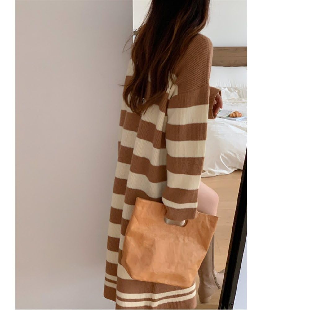 Cárdigans Largos Para Mujer,Rayas Vintage Cárdigan Largo De Punto Botones Delanteros Abiertos Suéter Con Cuello En V Para Mujer Abrigo Otoño Invierno Chaqueta De Punto Suelta Y Cálida Suéter P