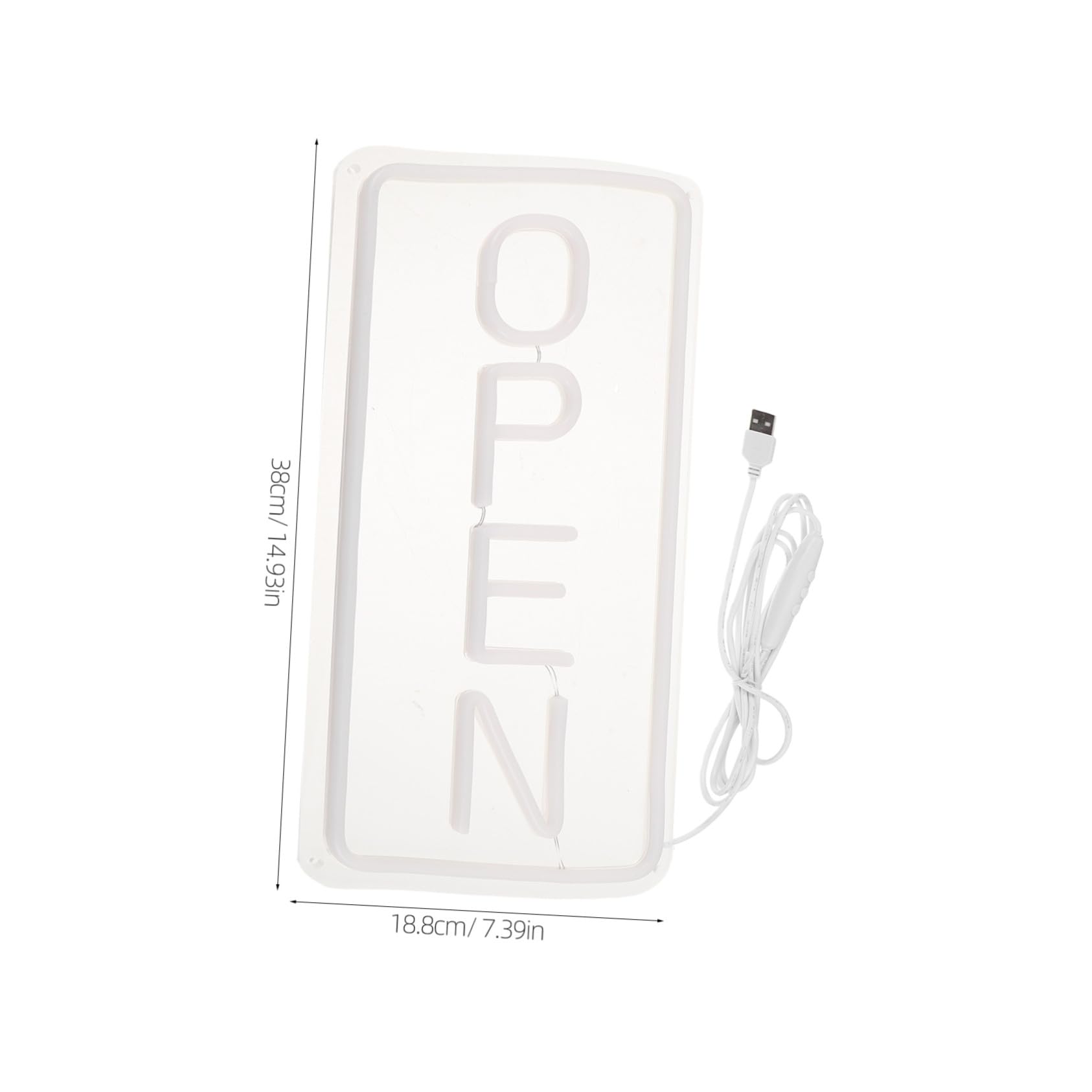 ABOOFAN Letrero de Neón LED Luz de Neón para Pared Indicador Luminoso de Tienda Abierta Decoración de Dormitorio Letrero de Tienda USB Transparente Acrílico