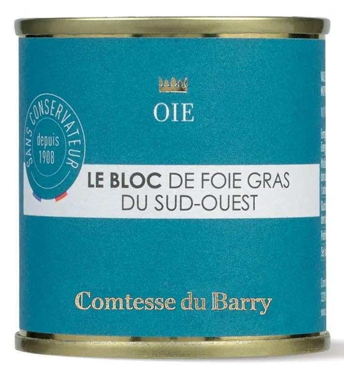 Comtesse du Barry - FOIE GRAS du Sud Ouest (Géographique Protégée IGP) - Goose Foie Gras Block - 3.52oz / 100gr tin