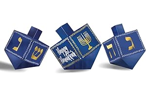Hanukkah 3D Paper Table Decorations - Dreidels Large and Small