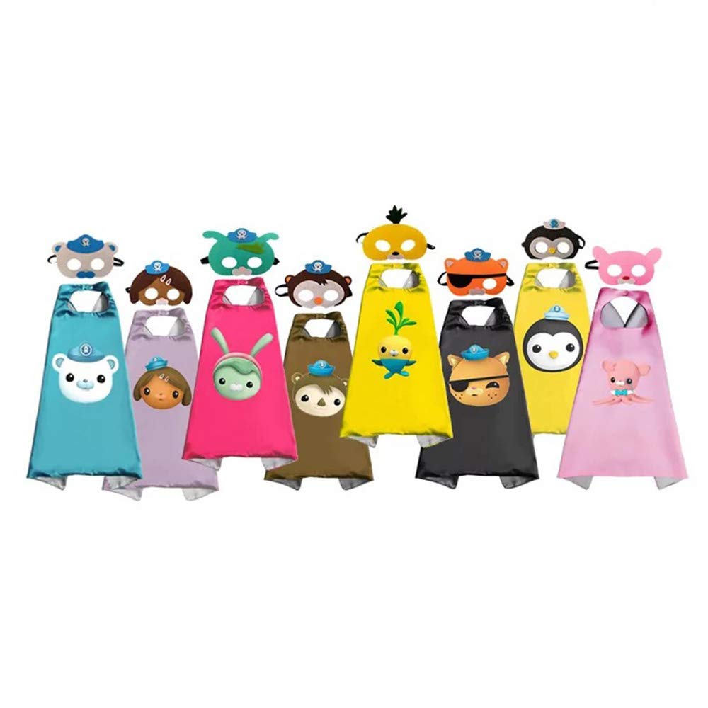 8 Sets Octonauts Costumes Cosplay Capes and Masks Christmas Halloween party decoration Kids Birthday Toy