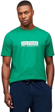 Tommy Hilfiger Men's Cotton Short Sleeve Graphic T-Shirts with Logo Printed, Also Available in Plus Sizes