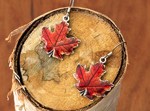 DANFORTH - Maple Leaf Fall/Autumn Earrings - 3/4” Pewter, Handcrafted, Surgical Steel Wires, Made In USA4