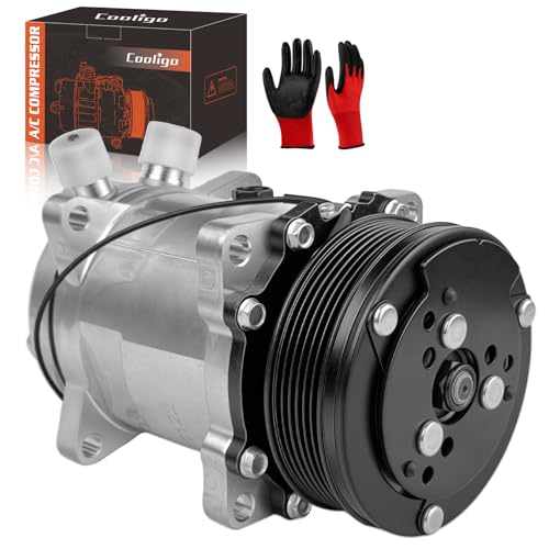 Universal A/C Compressor with Clutch Fit for Sanden 508 6PK Style Universal A/C Compressor with Clutch Fit for Model 5H14 with 6PK 123mm 6 Groove