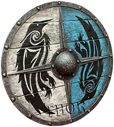 Medieval Eivor Valhalla Raven Battle Worn Viking Shield 24 Rustic Vintage Home Decor Gifts