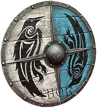 Medieval Eivor Valhalla Raven Battle Worn Viking Shield 24 Rustic Vintage Home Decor Gifts