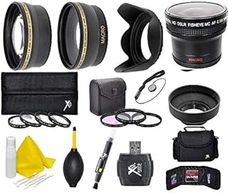 52mm 3 Lens Kit (Wide Angle, Telephoto, Fisheye Lens, Filters + Accessories) for Nikon D5500 D5300 D5200 D5100 D5000 D3300 D3200 D3100 D3000 D90 D60 D40 18-55mm