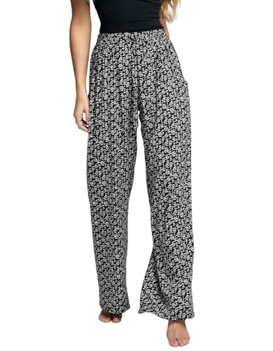 Consejos para Comprar Pantalones Dama los mejores 10. 42 Seven Jeans Pantalón de Verano para Dama Cintura Súper Alta Wide Leg Relax Tela Ultrafresh Ligera con Bolsillos Funcionales – 0160NGRO (MX/US, Alfa, X-Grande, Regular, Regular)