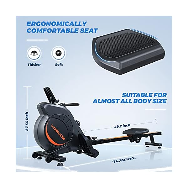 YOSUDA-Magnetic-Rowing-Machine-350-LB-Weight-Capacity-Foldable-Rower-for-Home-Use-with-LCD-Monitor-Tablet-Holder-and-Comfortable-Seat-Cushion YOSUDA Magnetic Rowing Machine 350 LB Weight Capacity - Foldable Rower for Home Use with LCD Monitor, Tablet Holder and Comfortable Seat Cushion