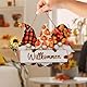 Hallo Herbst Anhänger Holz Willkommen Bastelset Bunte bemalt Holzbastelset Thanksgiving Herbstdeko zum Basteln Deko Hänger Dekoration Fensterhänger mit Schnur zum Aufhängen Erntedankfest