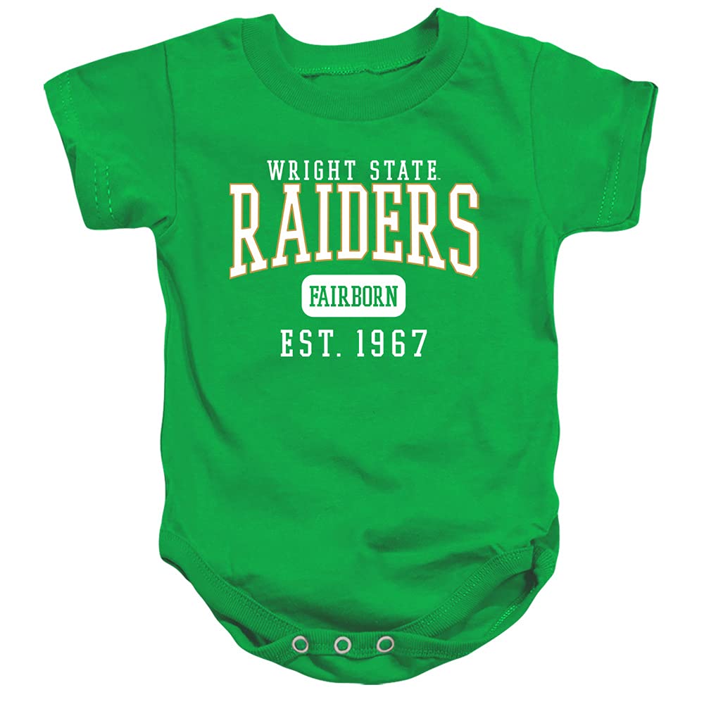 Wright State University Official Est. Date Unisex Infant Snap Suit for Baby,Kelly Green, 18 Months