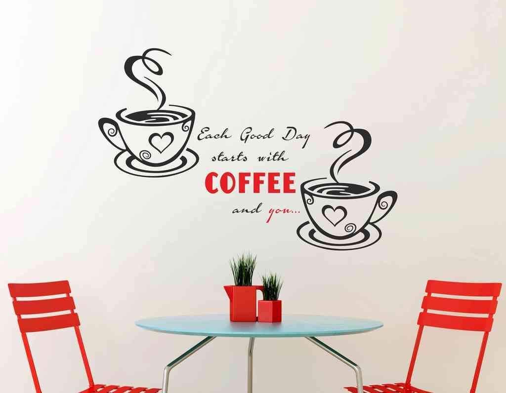 VVWV Start with Coffee and You Kitchen Wallpaper Oil Proof Waterproof Wall Sticker Decal Sticker for kitchen Hotel Restaurant Bakery Black 65 x 45 Cm (B08DNM6T23) Amazon Price History, Amazon Price Tracker