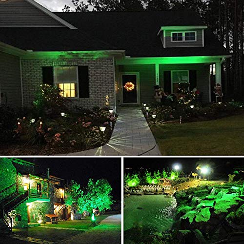 Pack Of 2, Youngine 12V Low Voltage Led Landscape Lights Waterproof Outdoor Walls Trees Flags Spotlights 5W Cob Garden Yard Path Lawn Light With Spike Stand (Green),No Plug #TOP5
