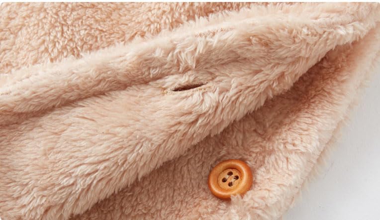 Cape Poncho en Fausse Fourrure pour Tout-Petits 0-3 Ans Manteau d'Hiver Chaud en Peluche Bébé Fille Garçon Cape à Capuche Coupe-vent Poncho Châle de Princesse Vêtements d'extérieur pour Siège Auto
