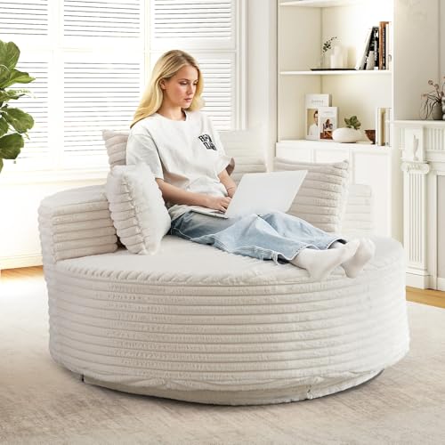 Sillón Plegable Peluche Beige miniatura 1
