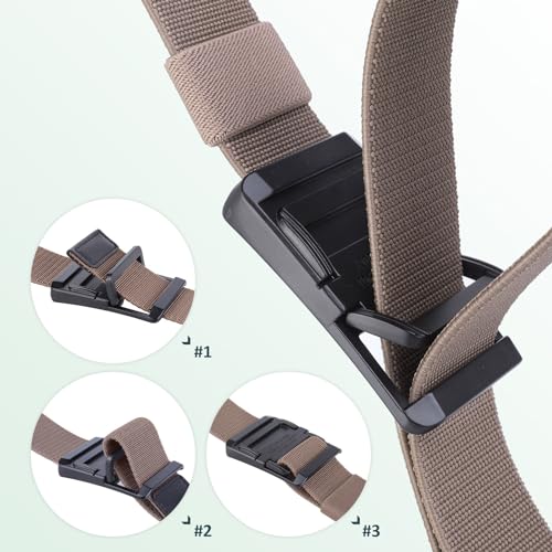 Sportmusies Adjustable Military Style Nylon Web Belt with Alloy Double Ring Buckle for Women & Men3