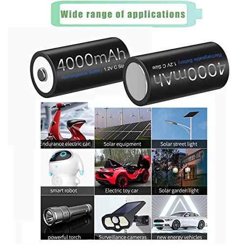 Palowextra Premium Rechargeable C Battery 6 Pack High Capacity 4000Mah 1.2V Nimh Batteries (C Size Batteries) #TOP6