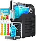 KESSER® Slush Maschine für zu Hause - Slush Ice Maker 2L - für Slush, Eis-Cocktails, Frappés, Milchshakes & gefrorenen Saft - in 25 min & mit 6 Programmen - inkl. 3x Becher & Rezeptbuch, Schwarz