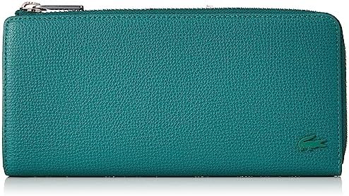 Lacoste Trifold Wallet Daily Croco L Zipper Long Wallet, Black