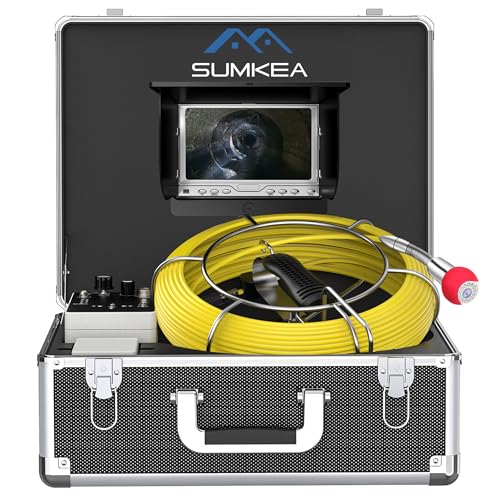 Sumkea Sewer Camera Self Leveling 165FT, Sewer Inspection Camera with 7