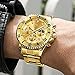 OLEVS Watch Men Gold Watches for Men Big Face Luxury Dress Chronograph Waterproof Stainless Steel Men's Wrist Watches Gold and Silver Analog Quartz Date Men's Watch Relojes para Hombres