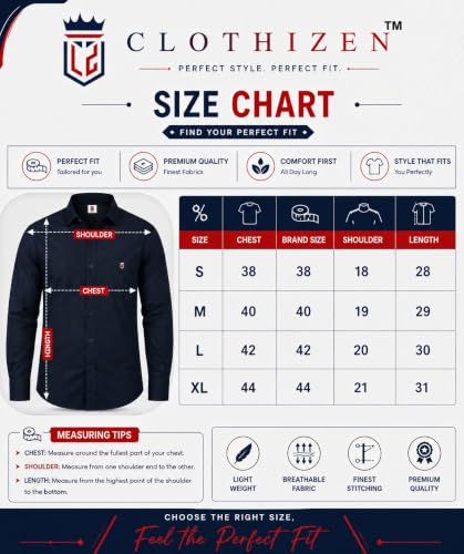 Image of Men's Solid Formal Shirt | Premium Cotton Rich Full Sleeves Shirt | Comfort Fit Office Wear Shirt with Single Chest Pocket | Stylish Casual & Formal Shirt for Men