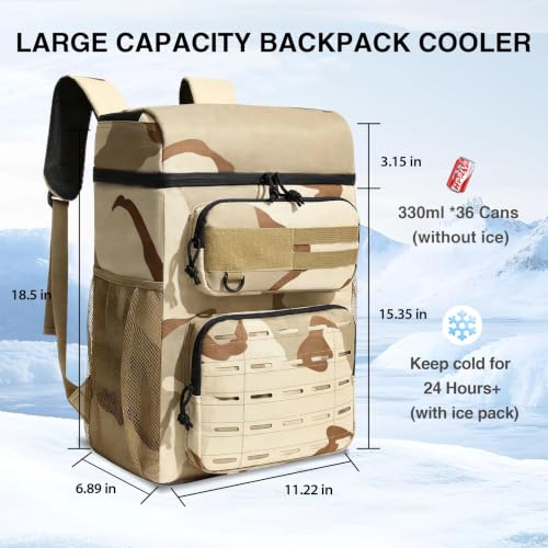 Image of Backpack Cooler Insulated Leakproof, Soft Cooler for Outdoor Camping Hiking