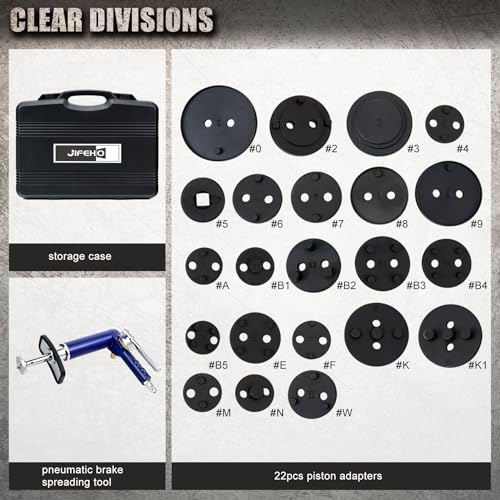 image for JIFEHO 23PCS Pneumatic Brake Caliper Piston Spreading Tool Kit, Brake 