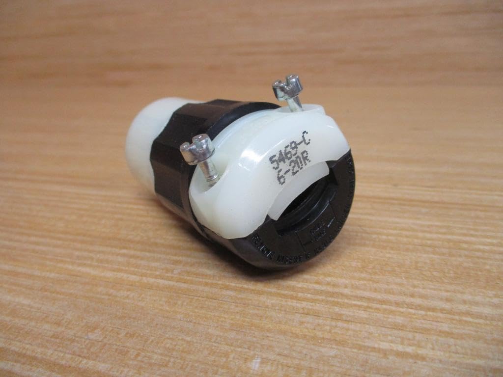 Leviton 20 Amp, 125/250 Volt, Locking Plug, Industrial Grade, Non-Grounding, 9965-C, Black-White - Foto 8