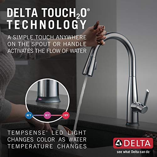 Delta Faucet Essa Single-Handle Touch Kitchen Sink Faucet with Pull Down Sprayer, Touch2O Technology and Magnetic Docking Spray Head, Arctic Stainless 9113T-AR-DST