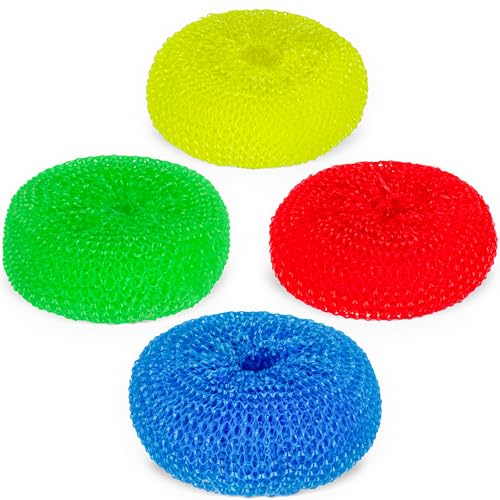 Image of DecorRack 12 Mesh Scourers, Premium Non-Scratch Plastic Scourers (12 Pack)