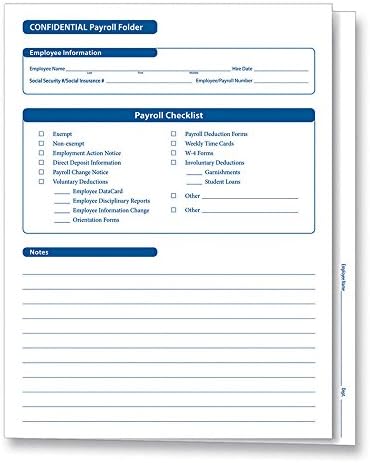 ComplyRight Confidential Payroll Folder | 9-1/2” x 12” | File Folder | 25 Pack