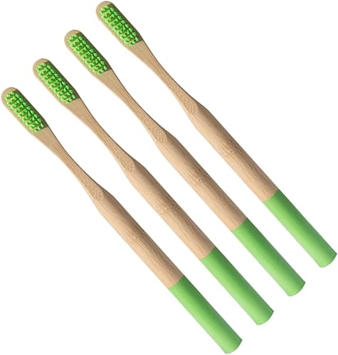 LALAFINA Cepillo de dientes de bambú Cepillo de dientes de bambú natural Cepillos de dientes sostenibles Cepillos de dientes de limpieza orgánicos