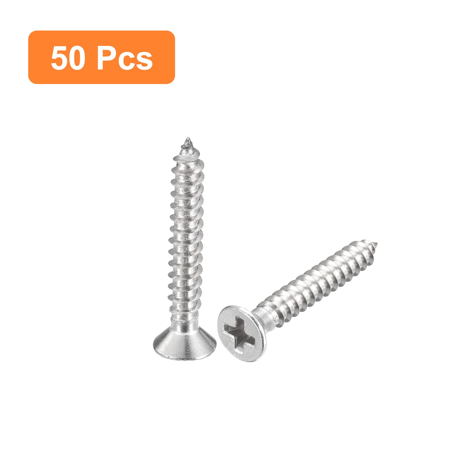 Viti Per Legno A Testa Piatta Acciaio Inox 8.0 X 300 Mm Torx 50 Pezzi 91184896 - Foto 2