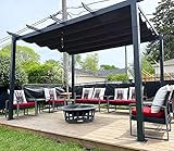 PURPLE LEAF Outdoor Retractable Pergola with Sun Shade Canopy 10' x 13' Patio Aluminum Pergola...