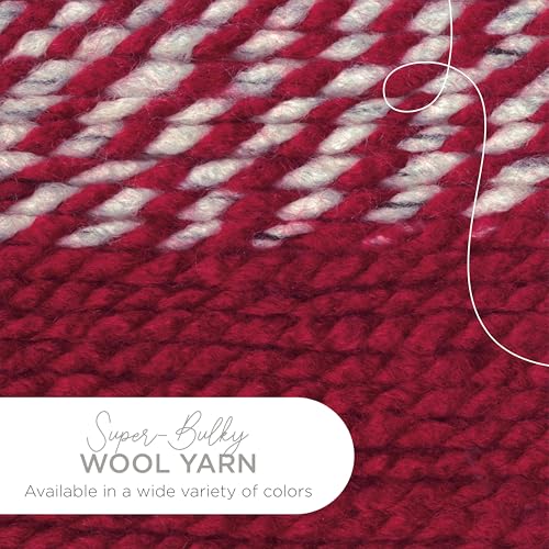 Image of Lion Brand Yarn Wool-Ease Thick & Quick Yarn, Soft and Bulky Yarn for Knitting, Crocheting, and Crafting, 1 Skein, Crimson