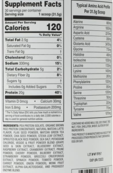 Generic Sprouts Matcha Latte Flavored Vegan Protein - 33.9 oz