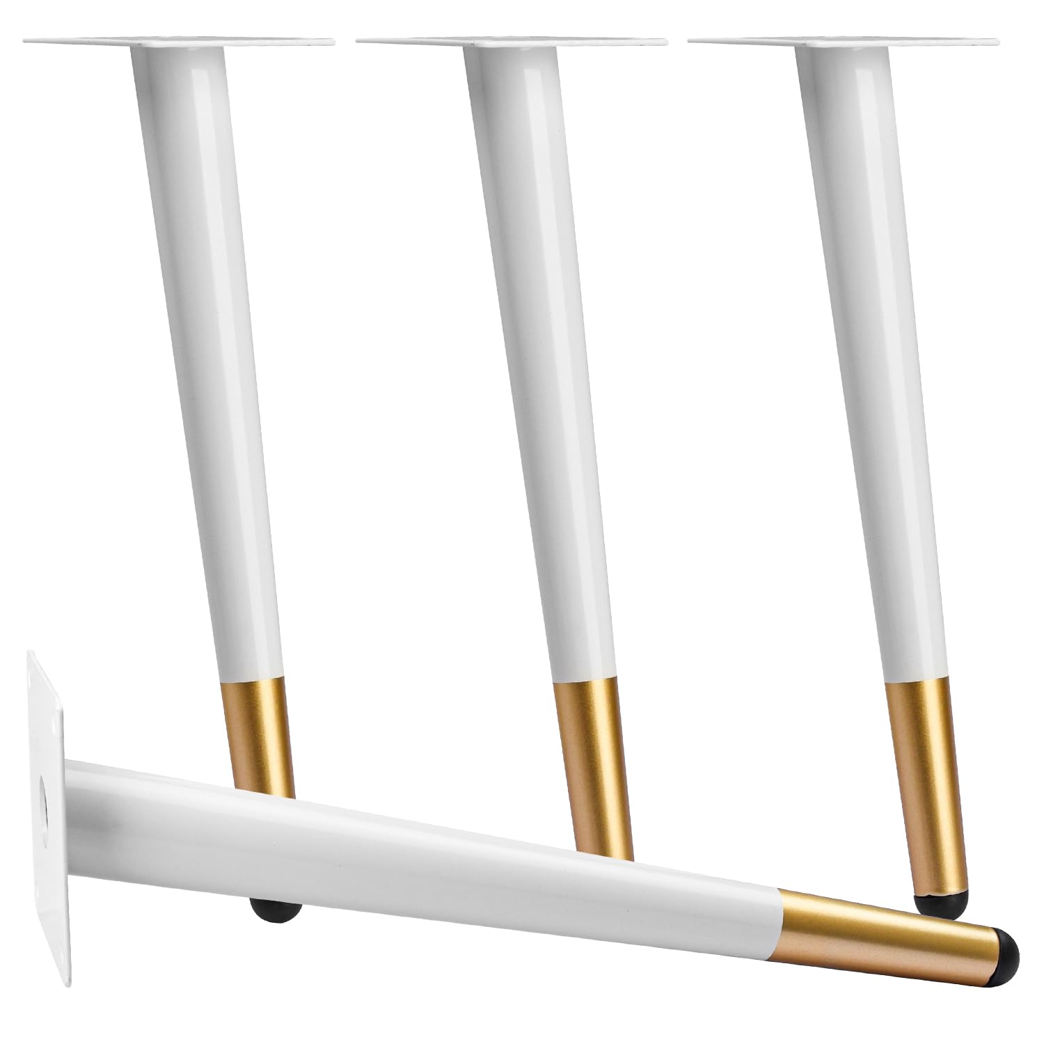 TCHOSUZ 6 Inch Heavy-Duty Metal Furniture Legs 4-Pack Oblique White Gold