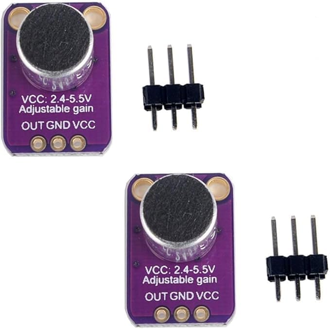 2Pcs GY-MAX4466 Electret Microphone Adjustable Amplifier MAX4466 Module Breakout Sensor Adjustable Gain Control Compatible with Ar-duino-picture-16