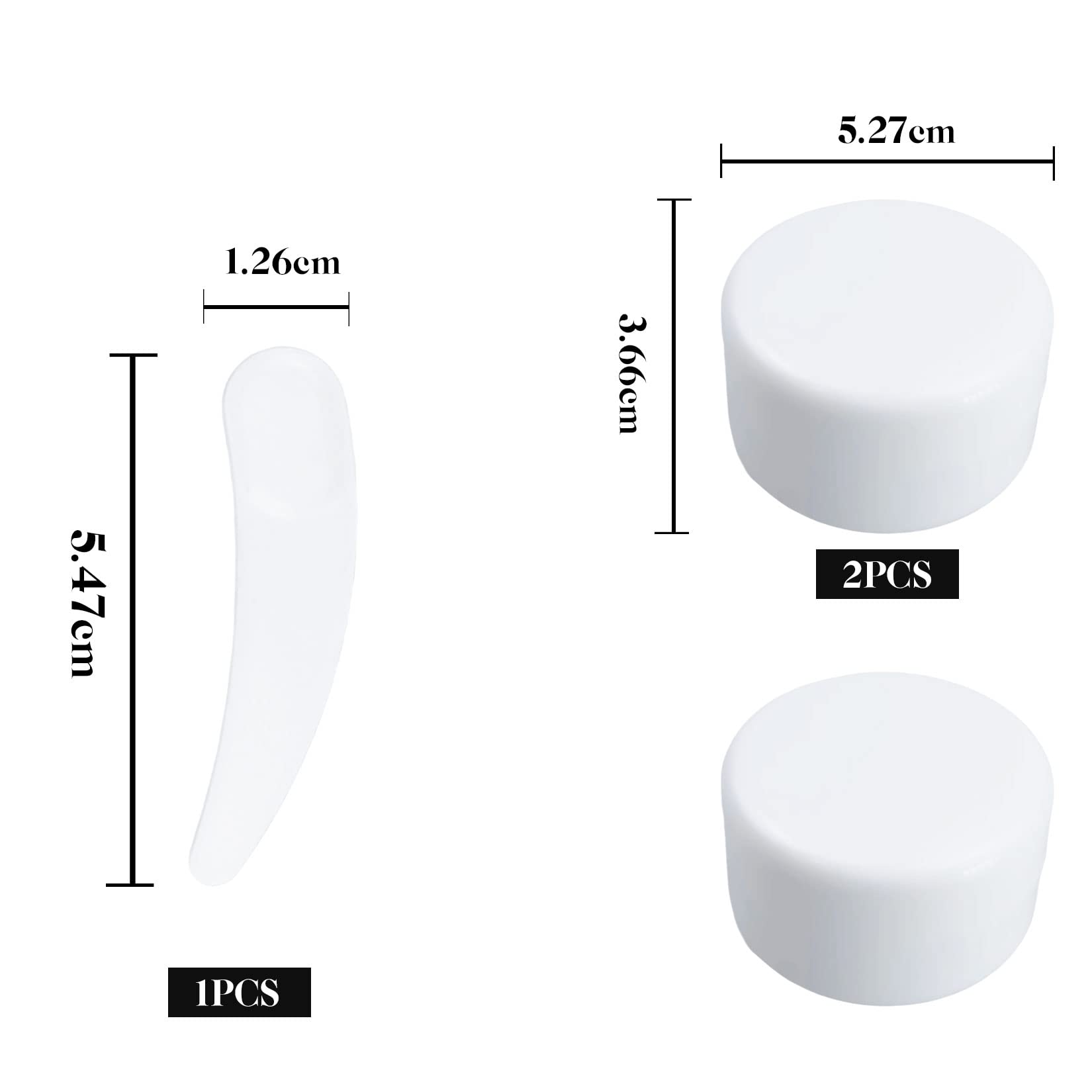 Travel Pots with Lids 2PCS 50ml Travel Containers for Toiletries and 1 Mini Spatula - Image 2