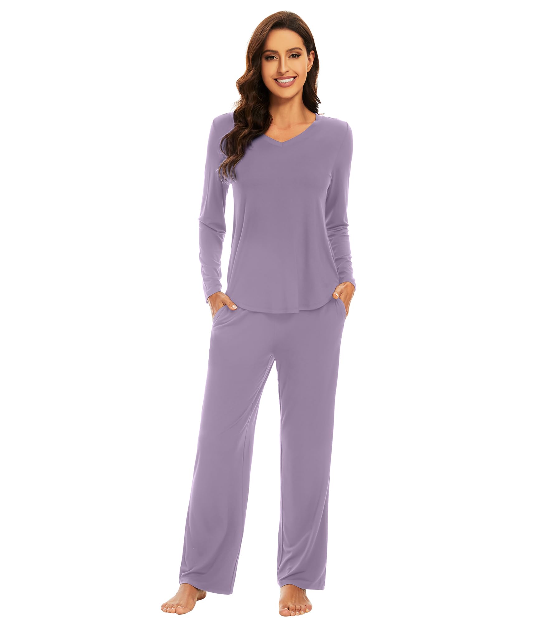 Bamboo Viscose Pajamas Sets for Women Cooling Sleepwear Soft Pjs S-2X