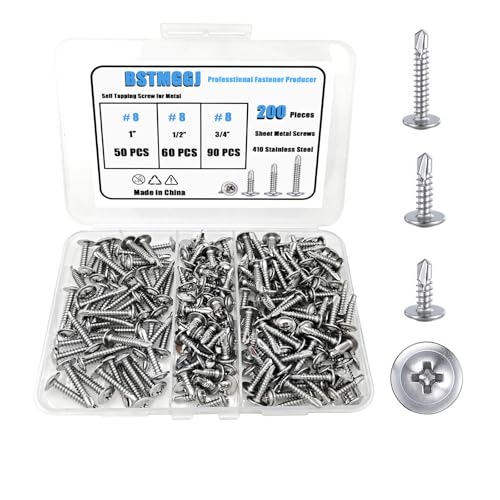 BSTMGGJ 200pcs #8 Self-Tapping Screws