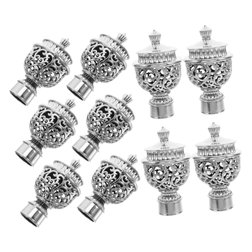 ULDIGI Upgrade Your Window Dressing 12pcs Decorative Curtain Rod Caps Plastic Finials Easy Installation