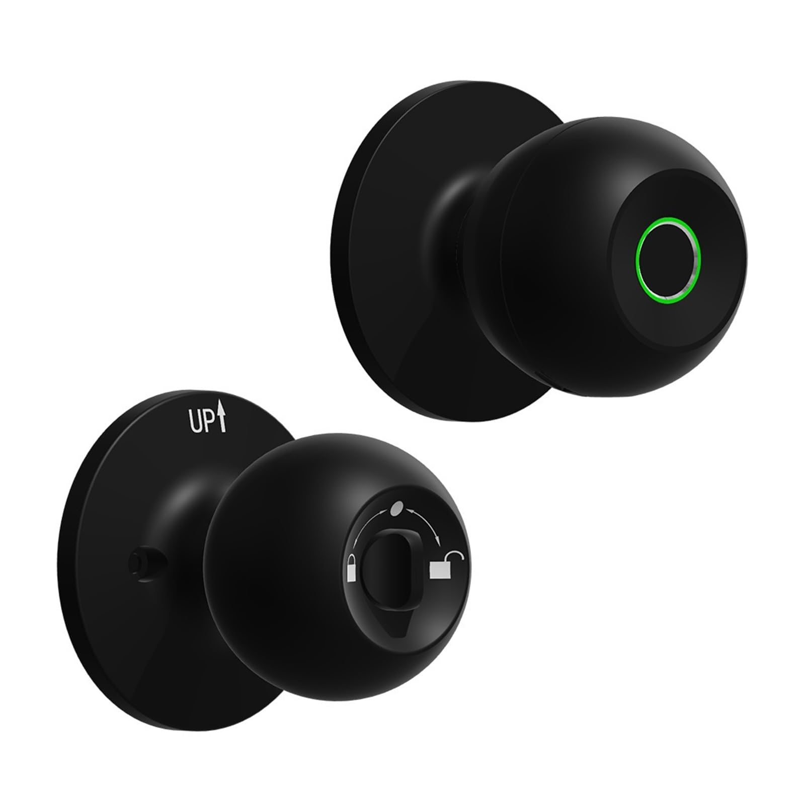 JVDDI Smart Door Handle, Smart Lock Fingerprint Door Knob Rechargeable Keyless Entry with Keys Control for Bedrooms Cloakroom(Nero)